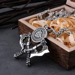 316L Stainless Steel Viking Tomahawk Men's Domineering Pendant Necklace Trending Products Men's Accessories Jewelry