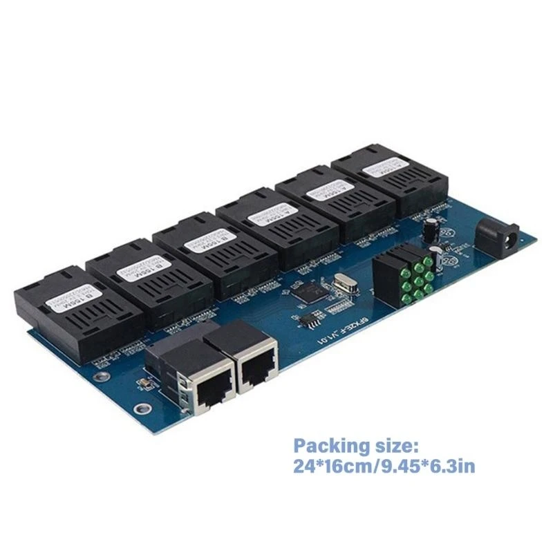 

Y51A 2 RJ45 to 6SC Fiber Optics Connection 100M PCBA Board Fiber Optics Media Converters