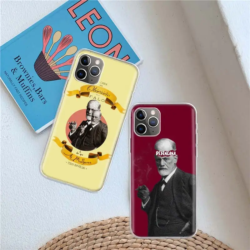 Sigmund Freud founder of psychoanalysis Clear Case For iPhone 11 13 14 Pro 15 Pro Max 12 Mini 16 XR X XS Max 7 8 Plus