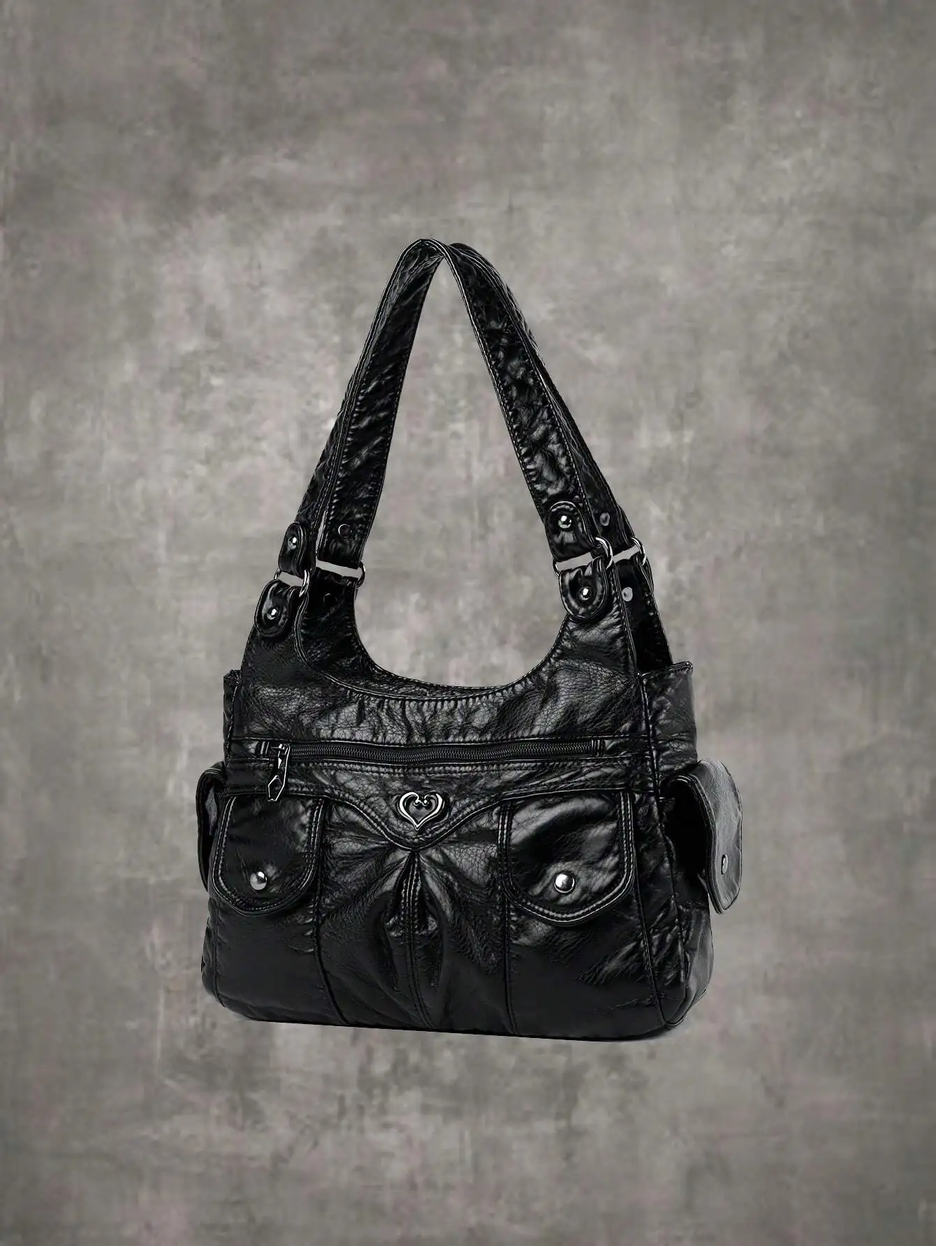 ROMWE Grunge Punk Women's Shoulder Tote - Large Capacity, Casual New Arrival, For Commuting & School