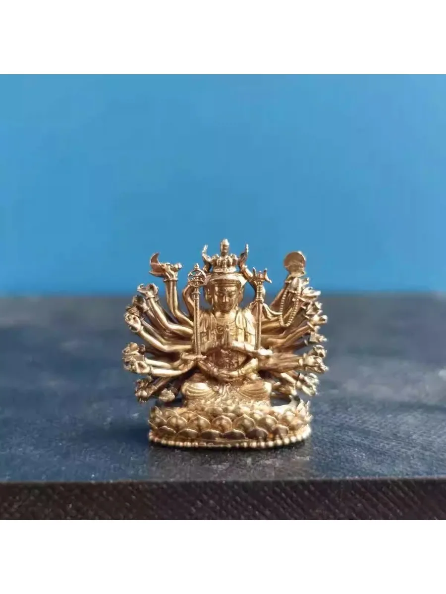 

24mm Mini Junti Bodhisattva Ornament Junti Buddha Mother Figure Offering Brass Statue statues for decoration