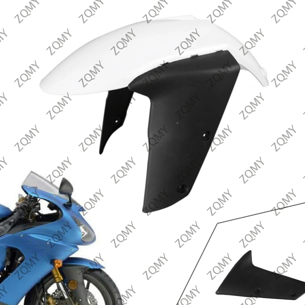 

Motorcycle Unpainted White Front Wheel Fender Mudguard Splash Extension Extender Fairing Cover For Kawasaki Ninja ZX-6R 2005