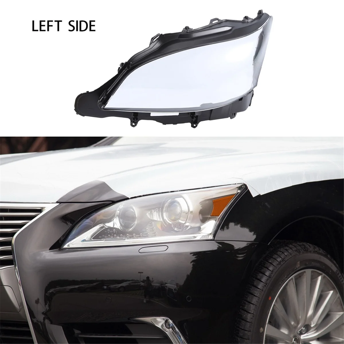 Para Lexus LS460 LS600 13-16 carcasa de faro pantalla cubierta transparente faro cabeza de cristal cubierta de lámpara izquierda