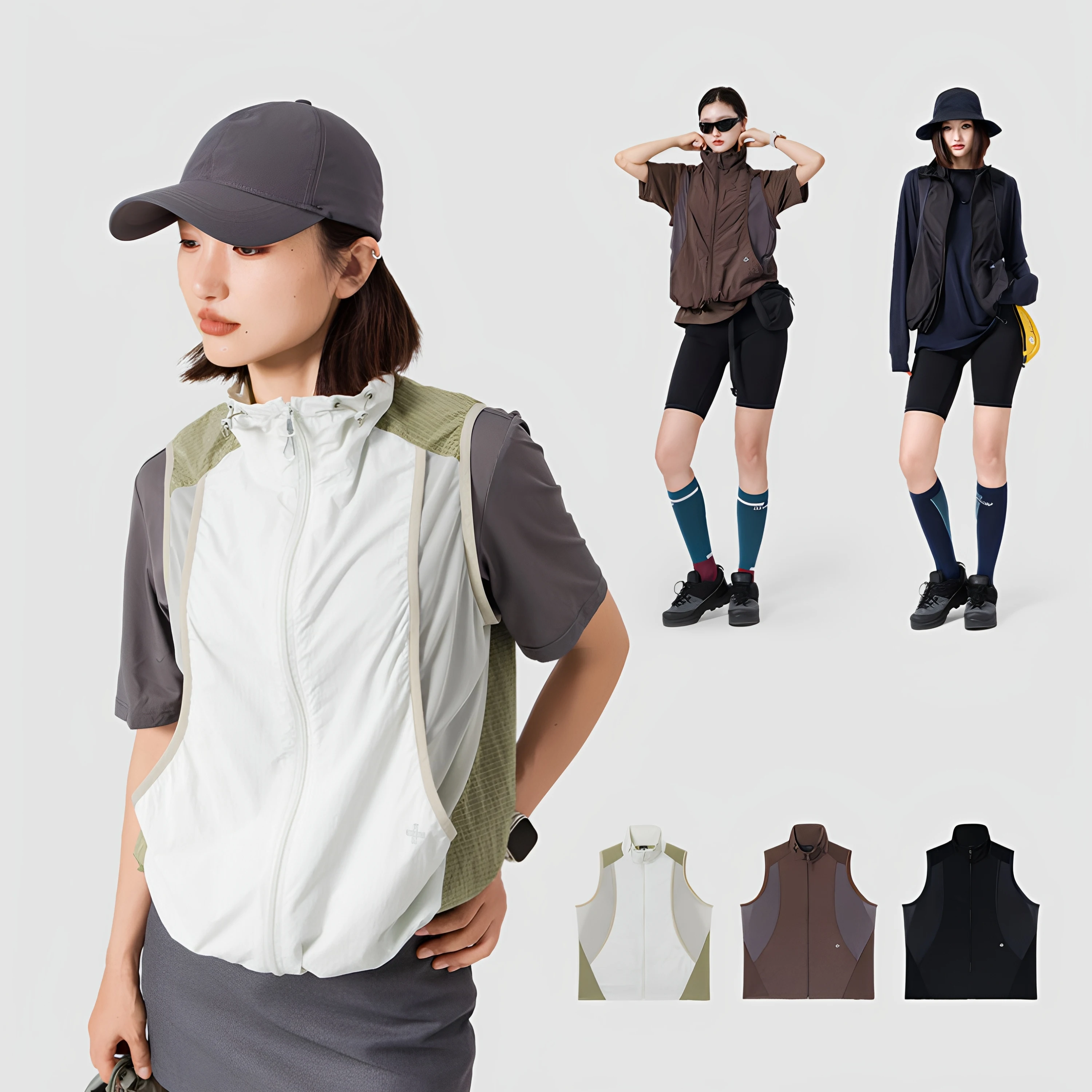 Outdoor Lightweight Breathable Quick Dry Vest TANKE Summer Sun Protection Vest Men's Women's Layering Clothing Nylon Fabric