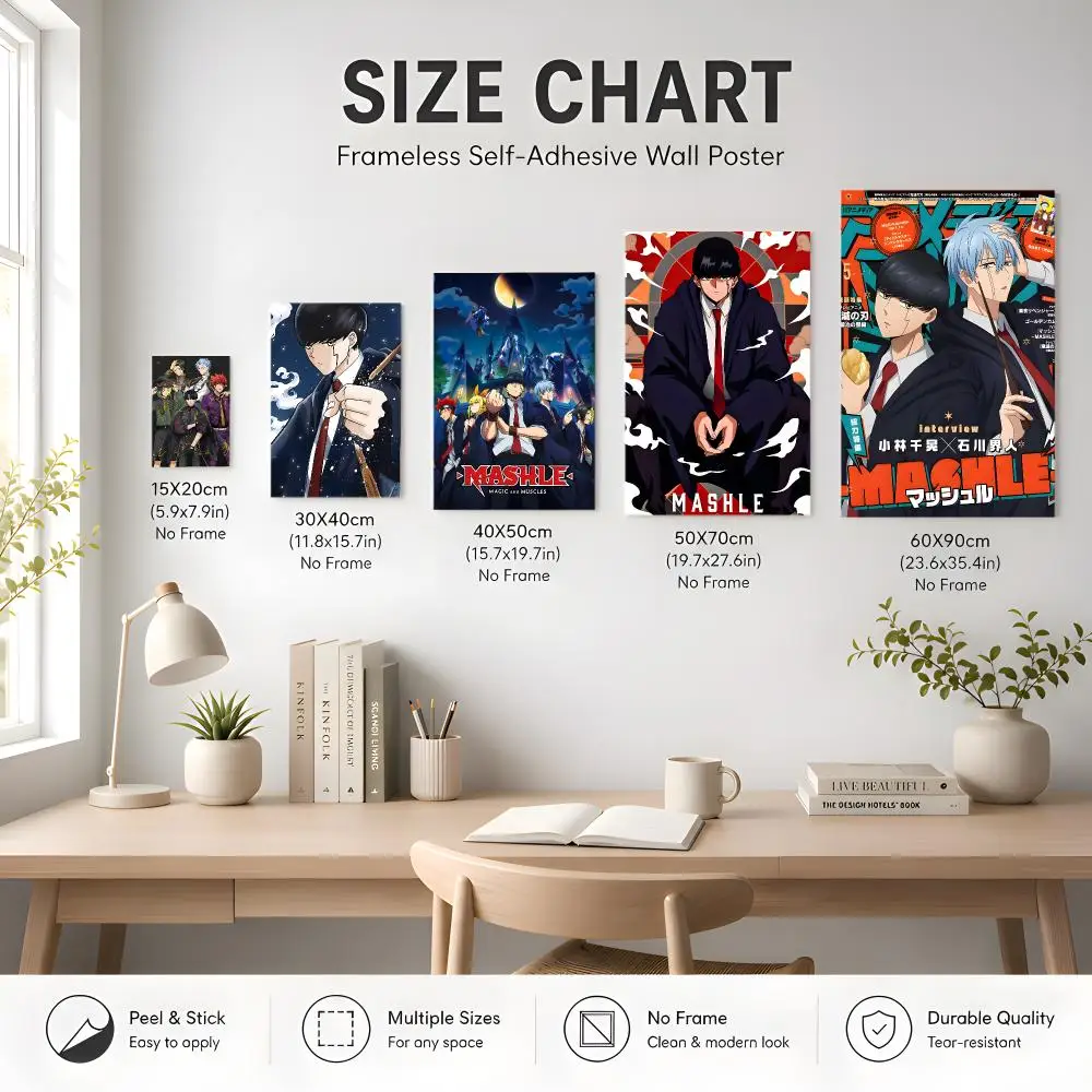 Mashle Magic and Muscles Poster HD Self Adhesive Waterproof Wall Art Ideal for Home Office Dorm Bedroom Great Gift view 4