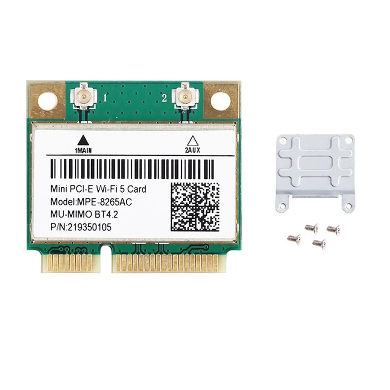 

MPE-8265AC Беспроводная полумини-карта PCI-E Wi-Fi 5 Двухдиапазонная сетевая карта 802.11AC 2,4 ГГц 5 ГГц 1200 Мбит/с Wlan