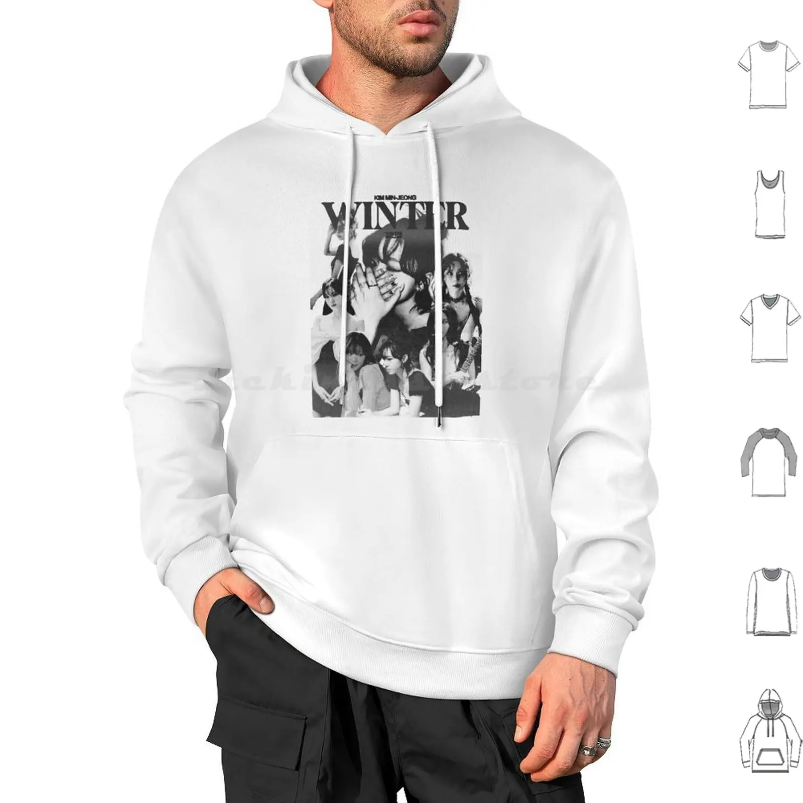 Vintage Style Winter From Aespa Retro K-Pop Idol Design Hoodie cotton Long Sleeve Korean Kpop Japan Anime Aespa Winter