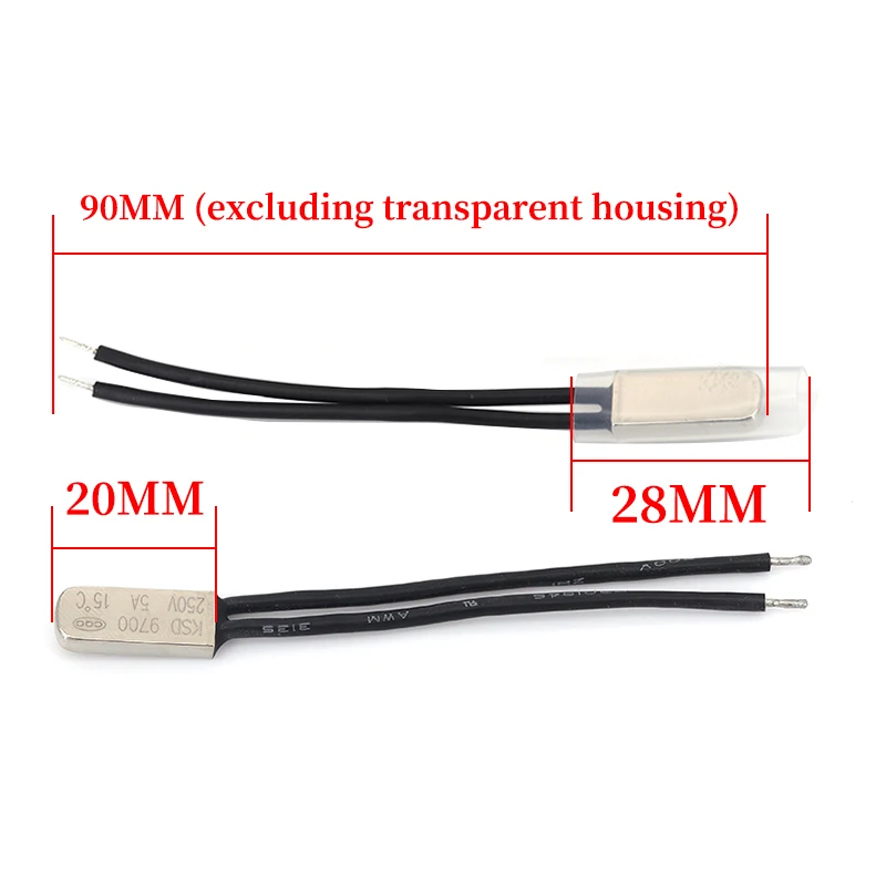 KSD9700 250V 5A Normally Open NO Thermostat Temperature Thermal Switch 20 25 30 35 40 45 50 55 60 65 70 75 80 90 150 ℃