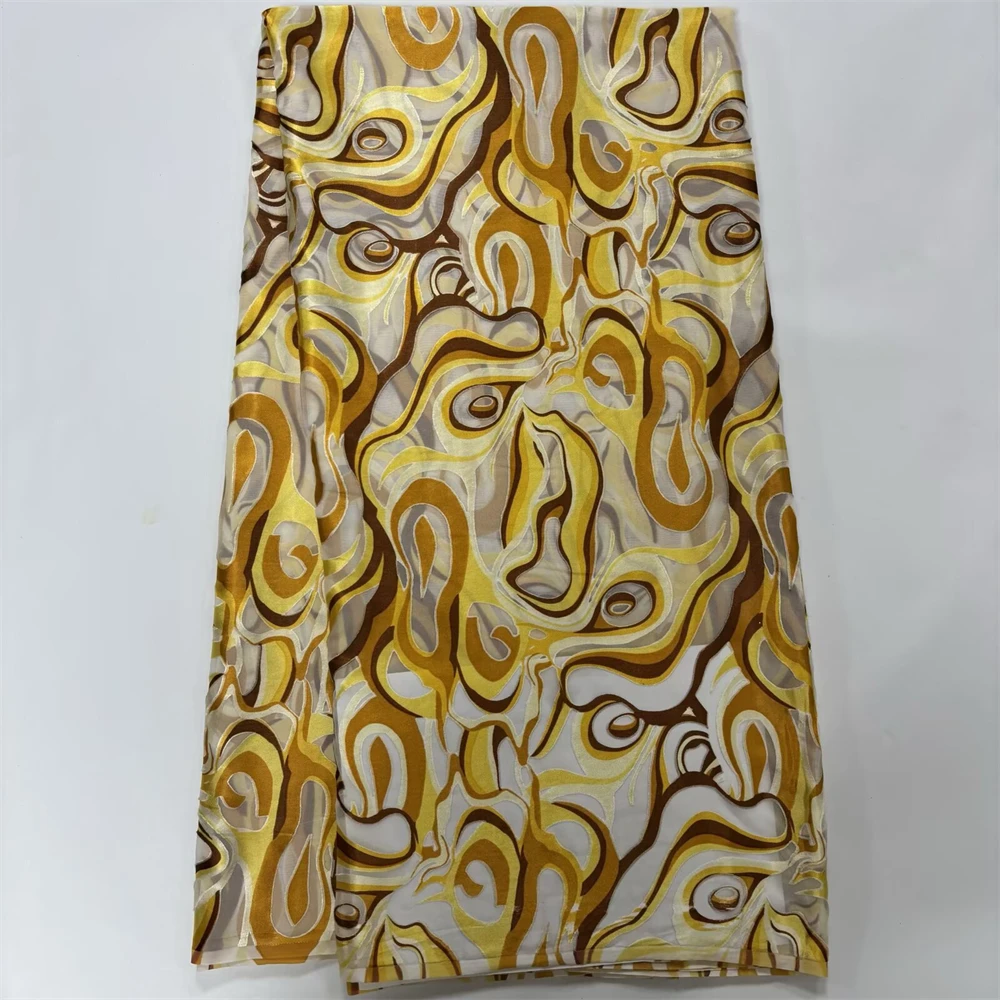 

Nigerian Silk Fabrics Somali Dirac African Fabrics Tulle Scarf, High Quality Silk For Women Dress Cloth, 5 Yards