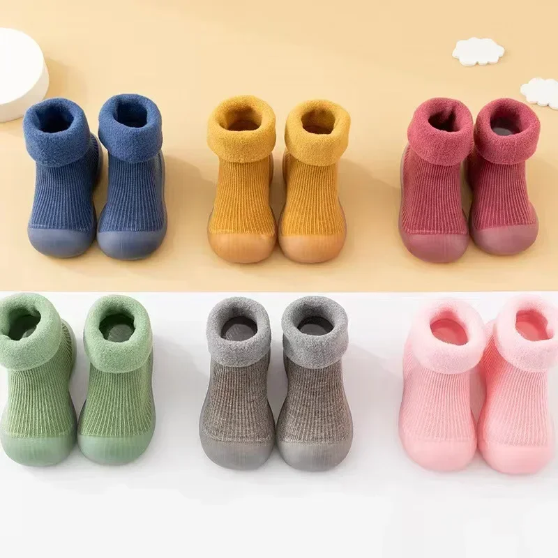 

Newborn Baby Walking Shoes Winter Warm Comfortable Infant Floor Socks for Girls And Boys Aged 0-4 Years Old