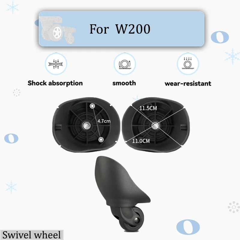

For W200 Luggage Accessories 360° Rotating Suitcase Wheels Repair Kit - 2/4-Piece Universal Replacement Wheels