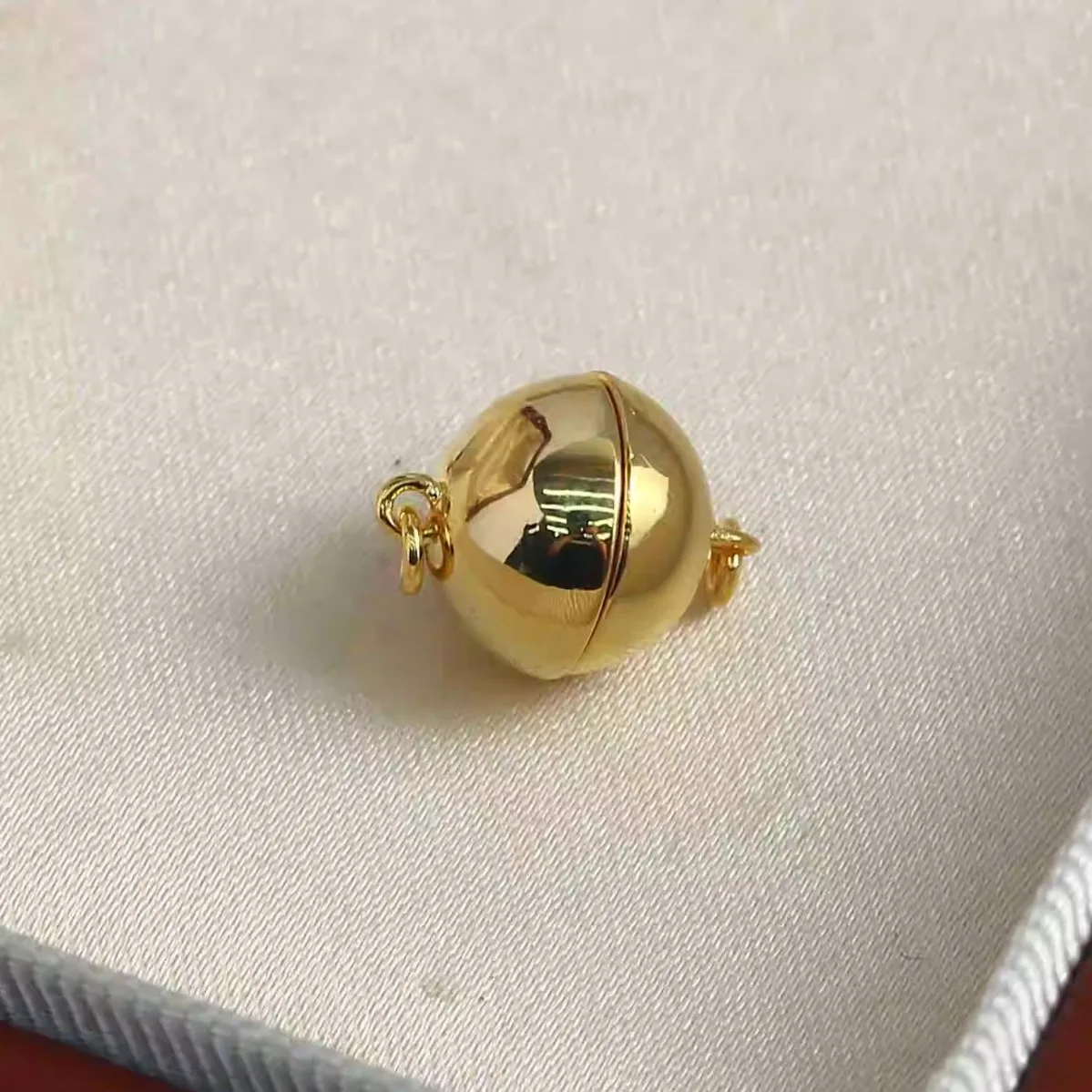 Fashion Round Bead Magnetic End Clasp, Brass Gold Plated Findings for DIY Jewelry Making