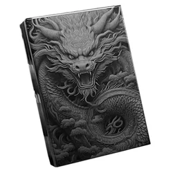 Chinese Dragon Cigarette Box Black Fashion Luxury Aluminum Alloy Cigarette Case Holds 20 Cigarettes Smoking Accessories