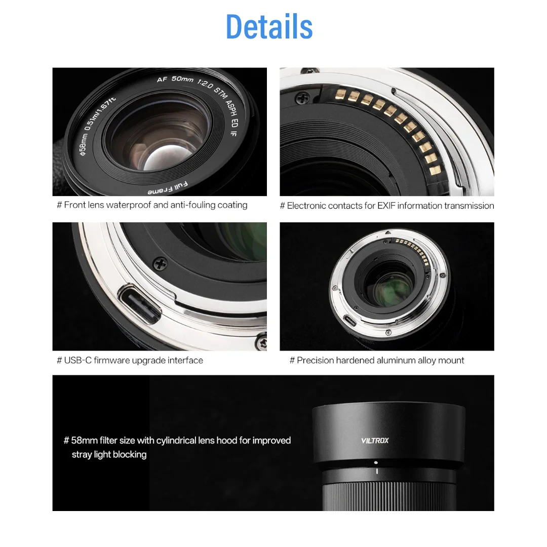 VILTROX 50 مللي متر F2 الهواء التركيز التلقائي AF Prime عدسة الإطار الكامل لسوني E FE نيكون Z Zfc Z8 Z9 A7R3 A7R4 A7R5 A7MIV A7CII A6600