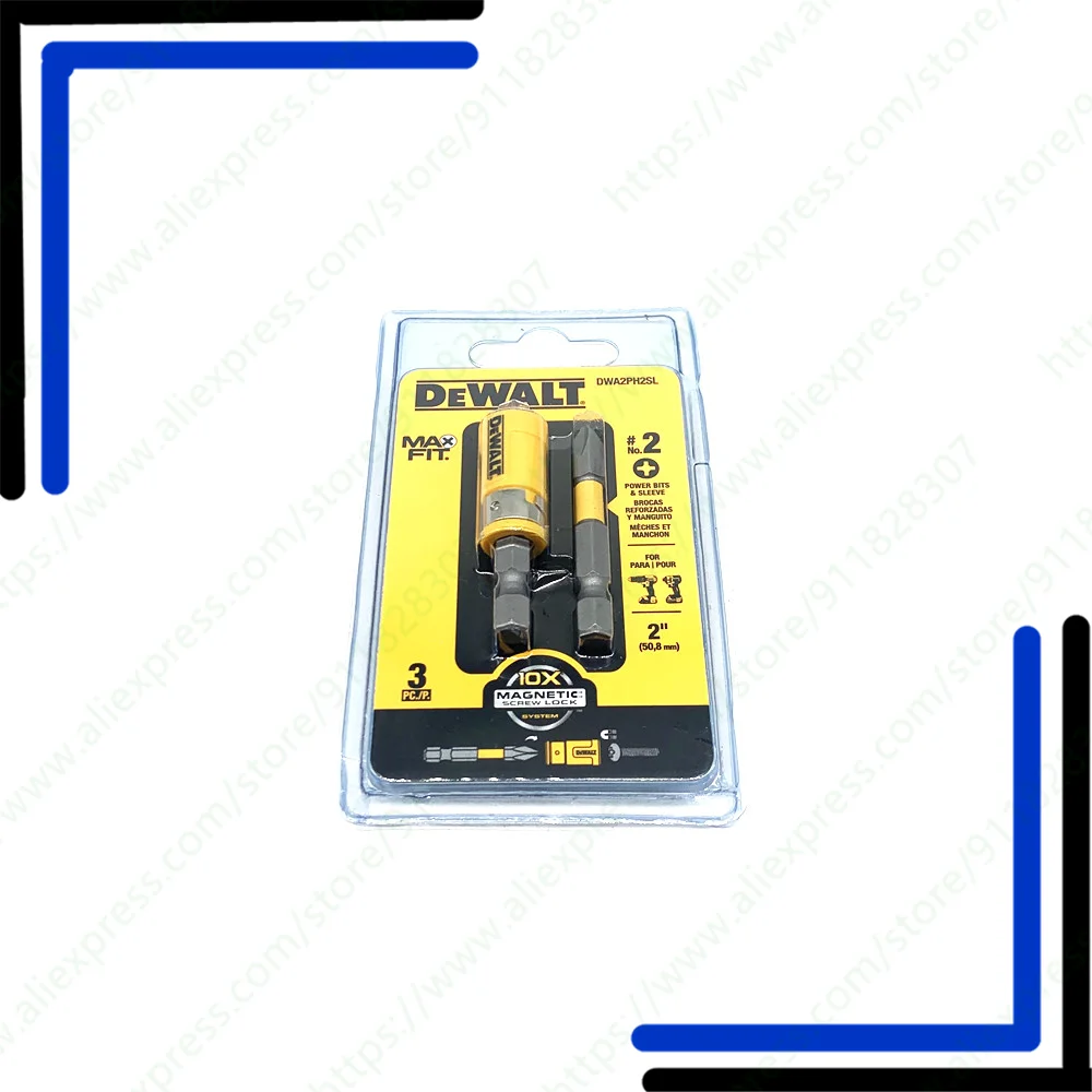 DEWALT DWA2PH2SL MAXFIT Screwdriver Bits 2'' PH2 Impact Driver Phillips Bit Set Pivoting Magnetic Sucker Dewalt Tool Accessories