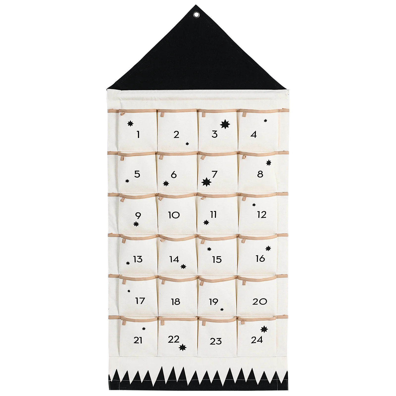 

Christmas Calendar Wall Hanging Storage Bag House Shape Door Back Cotton Multi Pocket Organizer Waterproof Breathable
