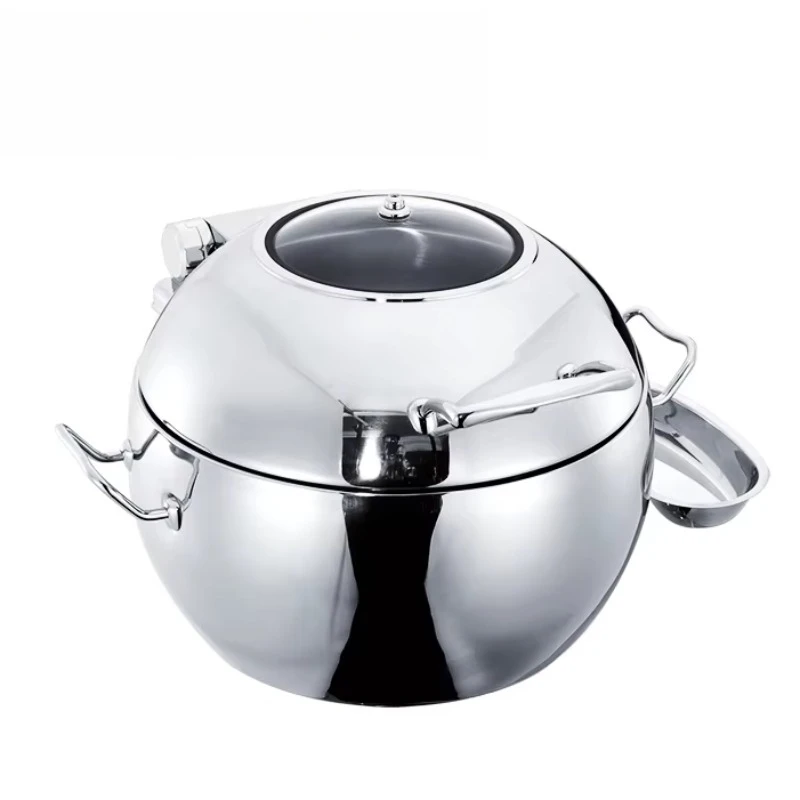 

New stainless steel mechanical hinge Hotel restaurant advanced high-quality soup station W/ glass cover