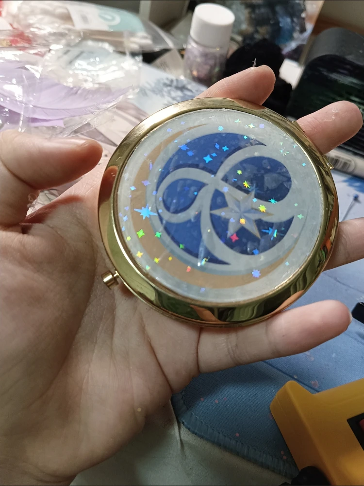 Hot Fashion Honkai:Star Rail Robin Cos puntelli Make-up Laser Gold Mirror Light Cone lo stesso stile specchi prodotto personalizzato fatto a mano