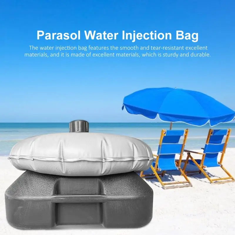 Beach Umbrella Base Round Filling Water Weight Bag Flag Stand Outdoor Leisure Umbrella Filled Holder Parasol Water Injection Bag