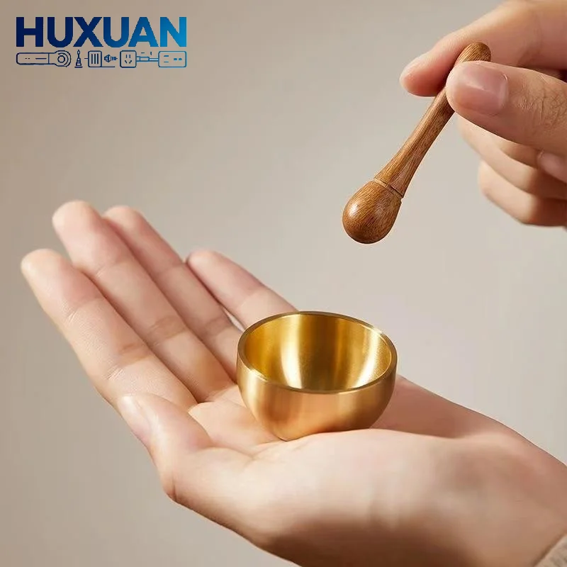 Handcrafted Mini Brass Sound Bowl Small Chant Bowl for Home Office Meditation Stress Reduction Sound Healing