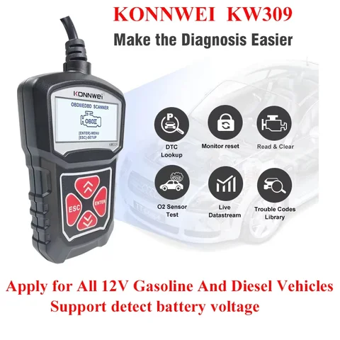 Сканер KW309 OBD2 Автомобильный диагностический сканер для Toyota Corolla Yaris Rav4 Avensis Auris Camry Reiz Check Vehicles Engine