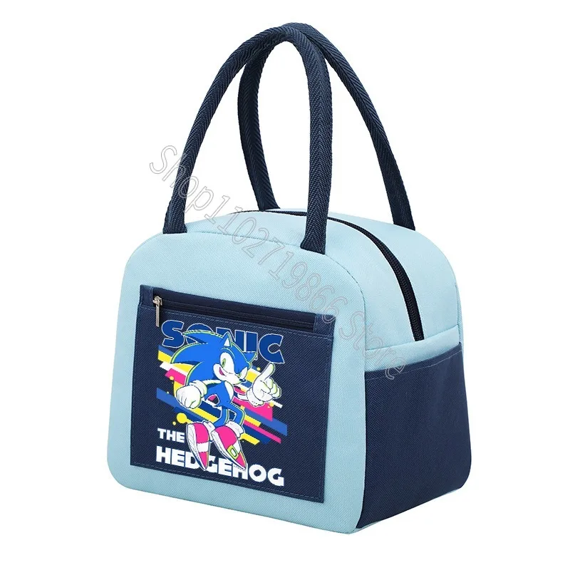 Sonics Boys Girls Lunch Bags Cute Cartoon Character Graphic Print Cooler Bag Heat Preservation Large Capacity Boxes Party Gifts