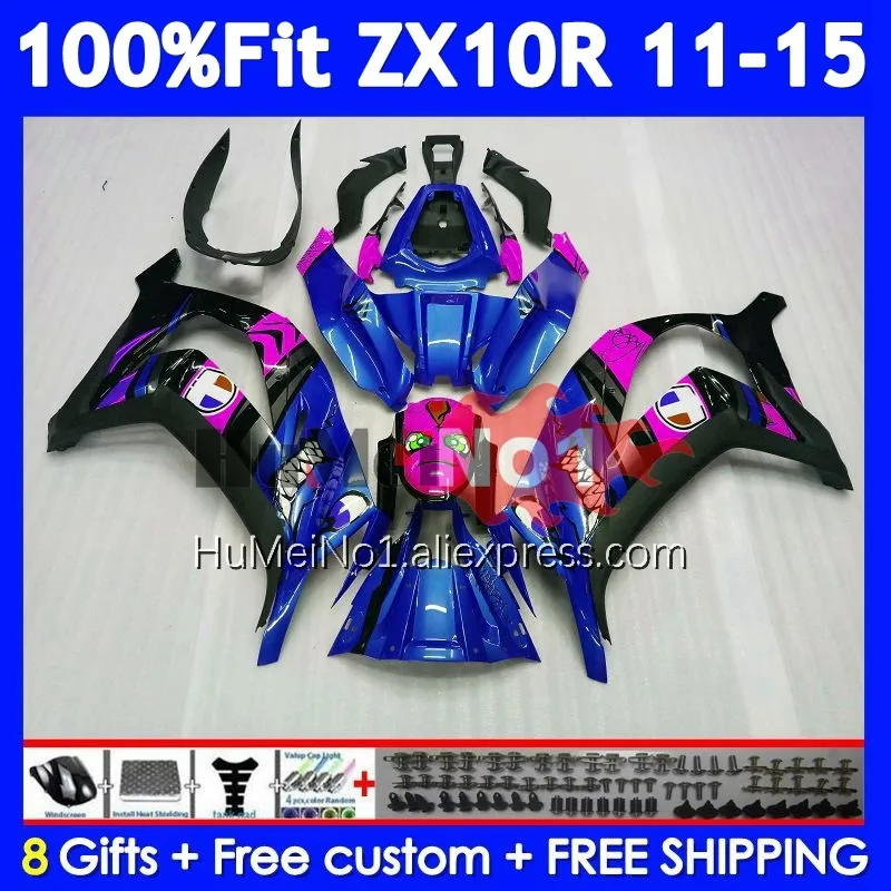 Injection For KAWASAKI NINJA ZX 1000 10R 10 Shark Blue R 219No.135 ZX10R 11 12 13 14 15 ZX-10R 2011 2012 2013 2014 2015 Fairing