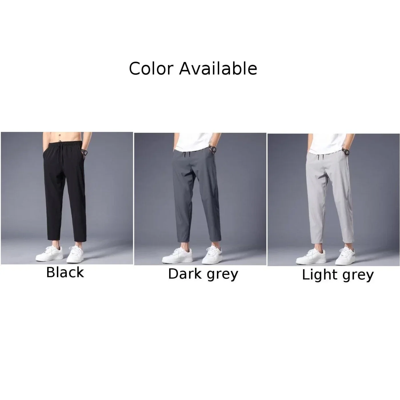 Mens Sweatpants Stretch Active Track Joggers Pockets Gym Workout Pants Slim Fit Straight Leg Trousers Business Male Pencil Pants