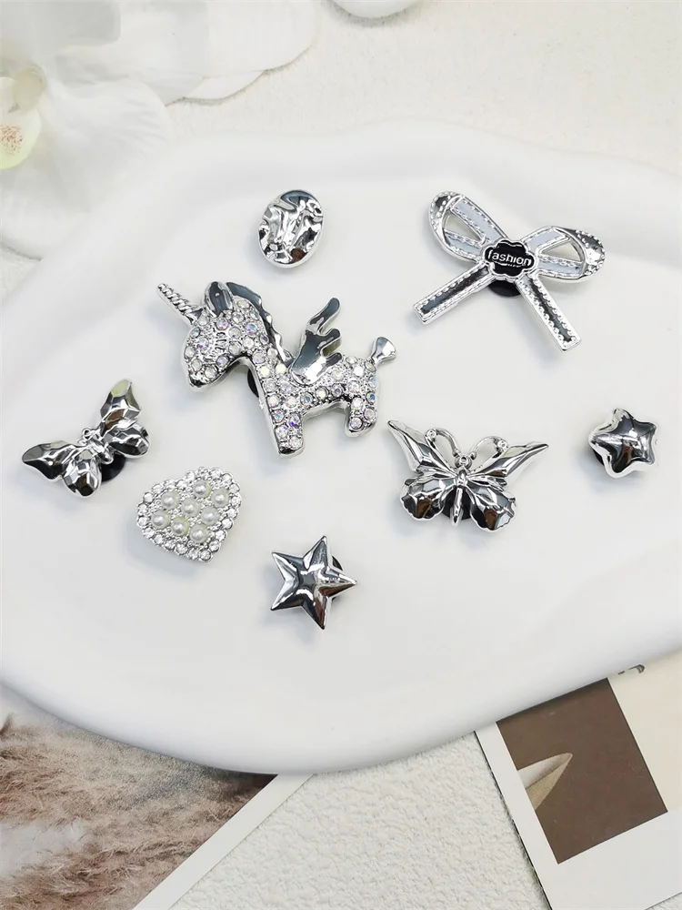 1PC Luxury Beads Shoe Charms ABS Unicorn Buckles Decorations DIY Rhinestone Jewelry Pins Clog Accessories Fit Women Lady Party