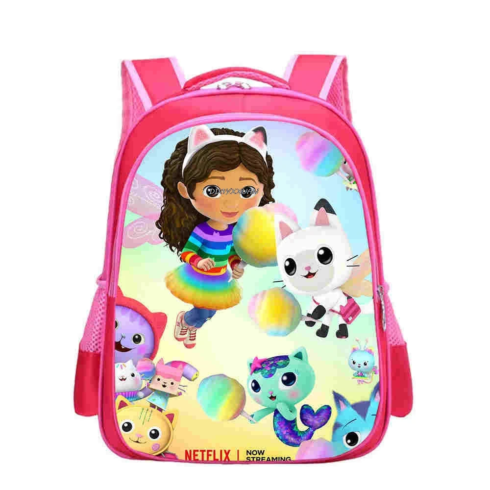 Gabby\'s Dollhouse Kindergarten Backpacks Gabby Cat Printed Schoolbag Cartoon Kids Backpack Girls Boys School Bags Small Rusksack