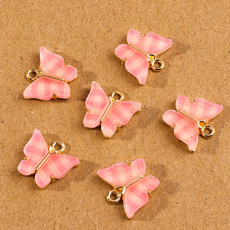 10 Stück 14*12mm Pailletten Schmetterling Charms Anhänger DIY Halskette Ohrringe Armband Schmuckherstellung Zubehör Zubehör – Detail 1