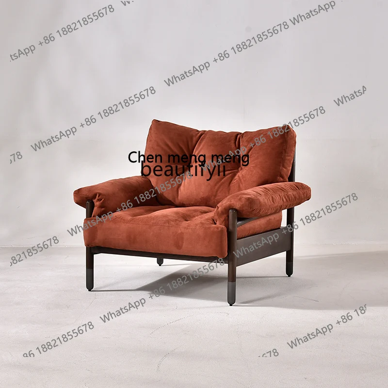 

Designer Single-Seat Sofa Chair Nordic Light Luxury Living Room Balcony Reading Reading Armrest Backrest Leisure Chair