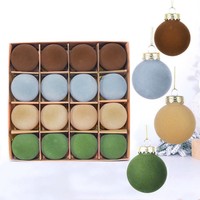 16Pcs Velvet Christmas Ball Decoration Christmas Tree Party Decoration New Year Christmas Spheres Pendant Velvet Balls  6cm