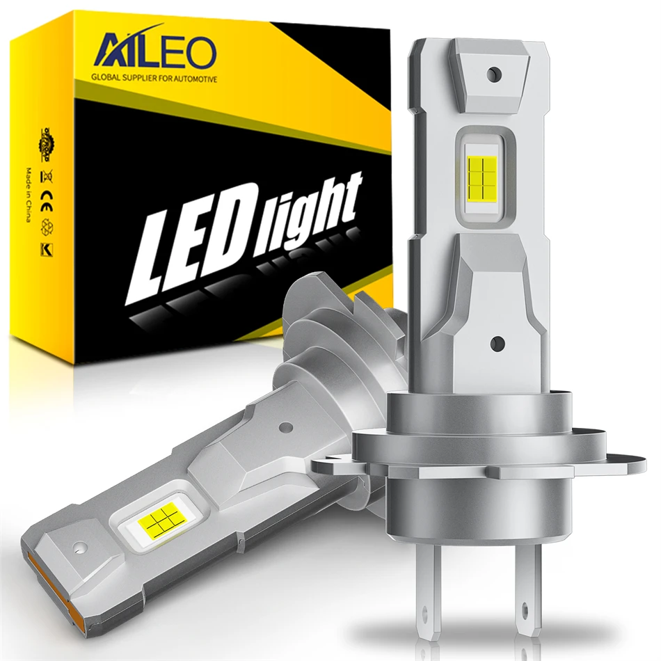 Aileo-luzes LED Canbus para carro, lâmpada super brilhante do farol, Fanless 1:1 Mini Design, 25000LM, 6500K CSP, 2PCs