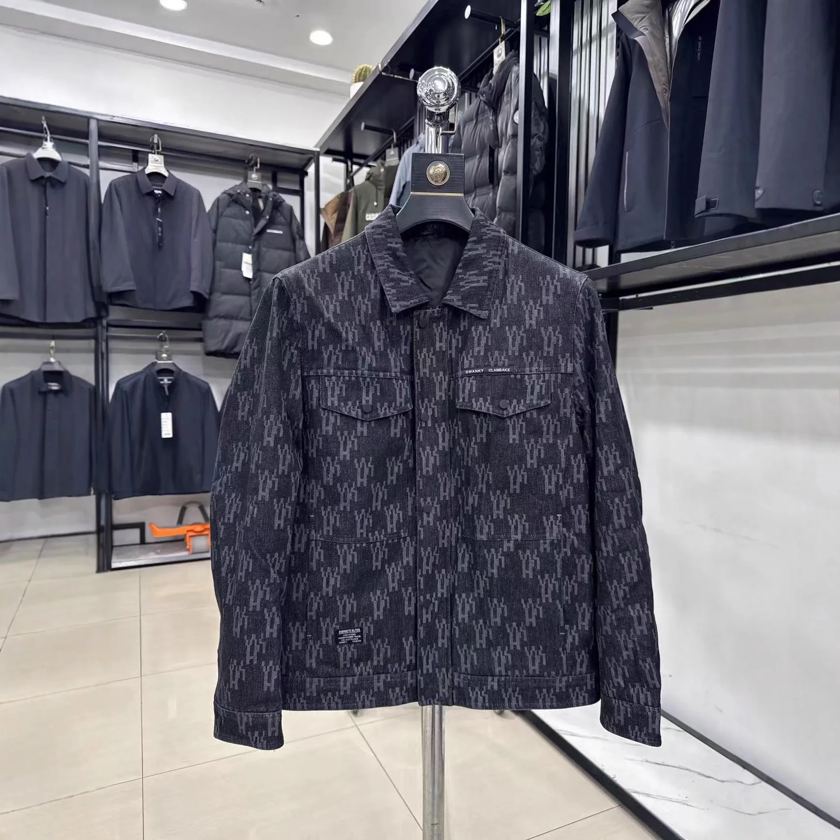 

H-Home Джинсовая куртка с зауженной талией Slim Fit M Верхняя одежда Осенний цветочный принт Без тегов Фирменное название Китайского производства Обычные Thi...