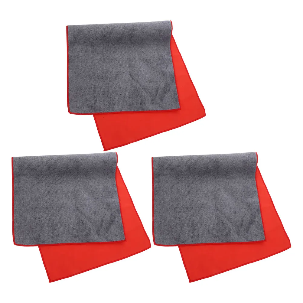 

3pcs Gray Red Car Drying Towel Super Absorbent Cleaning Cloth for Drying Cars Reusable Suede Towel Car Wash Equipment