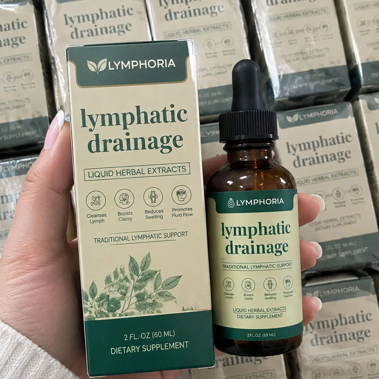 Natural Herbal Ampoule Serum Daily Care Drops Lymphatic Drainage Serum Swelling Relief Lymph Support Liquid Ampoule Extracts