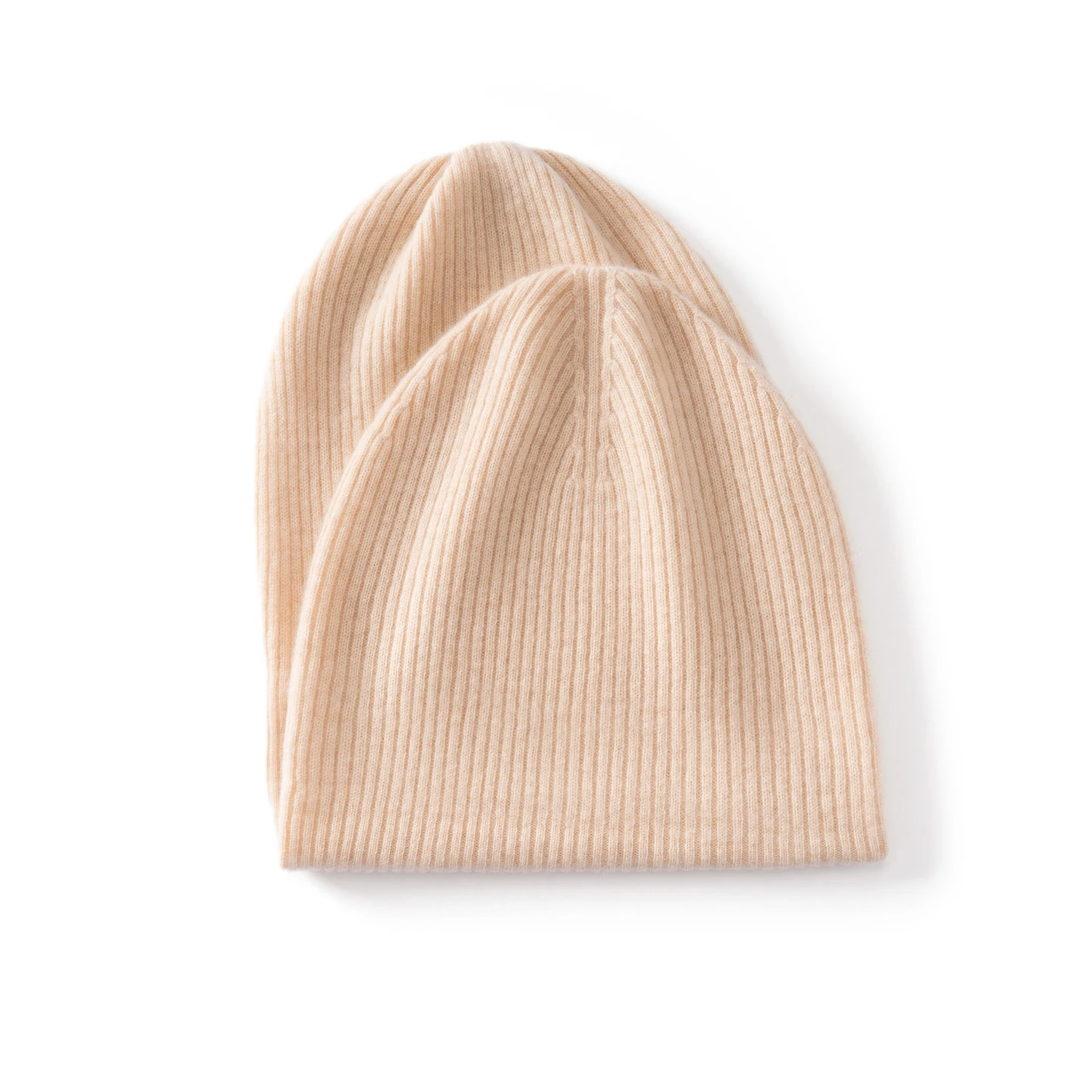 2-Layer Thickened Pure Cashmere Hat For Women Men Outdoor Warm Winter Hats Solid Streetwear Caps Knit Seamless Beanie Hat Unisex