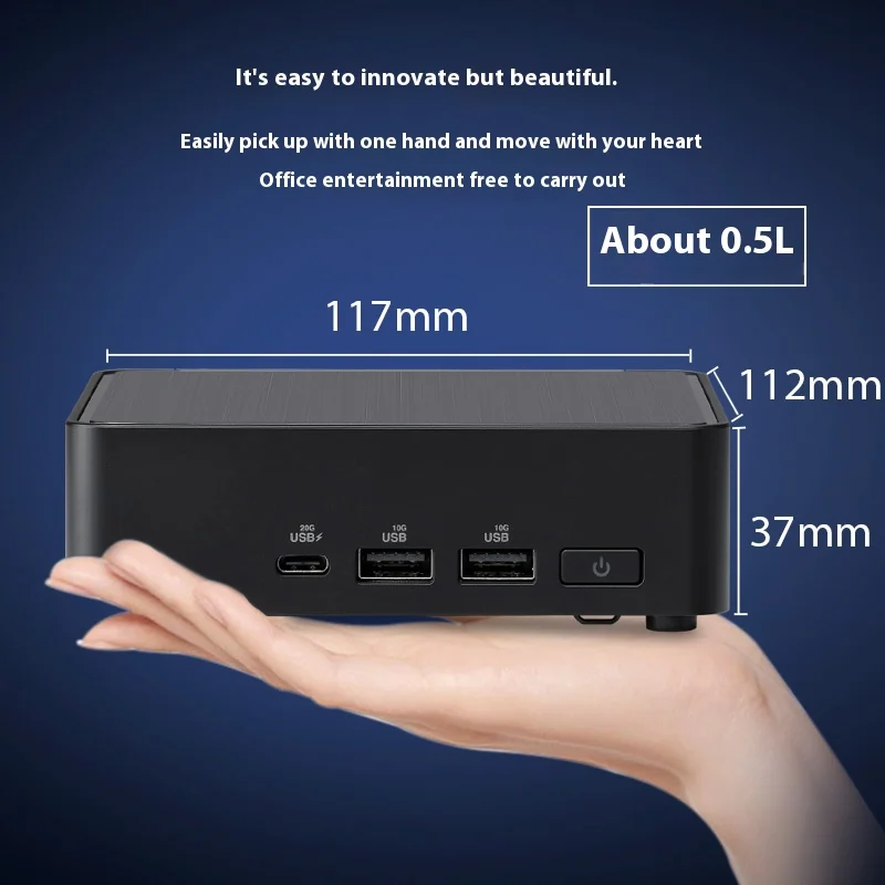 NUC14 PRO MINI คอมพิวเตอร์โต๊ะสำนักงานประสิทธิภาพสูงเชิงพาณิชย์ (แกน Ultra5-125H/Ultra7-155H/) บางสีดำ