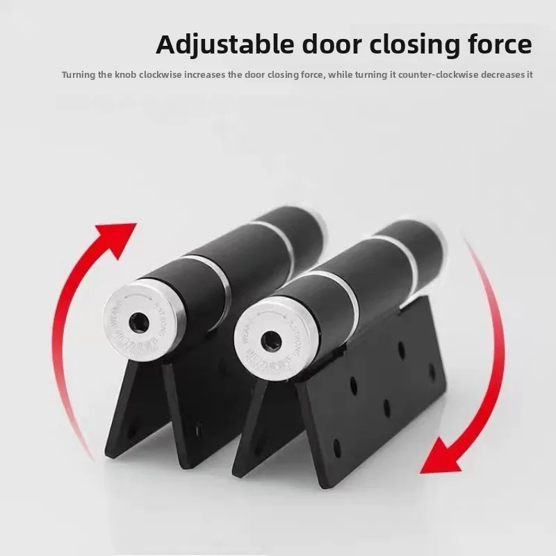 5‑Inch Black Thick Hydraulic Spring Hinge, Self‑Closing Positioning Hardware Household Bedroom Door Fitting