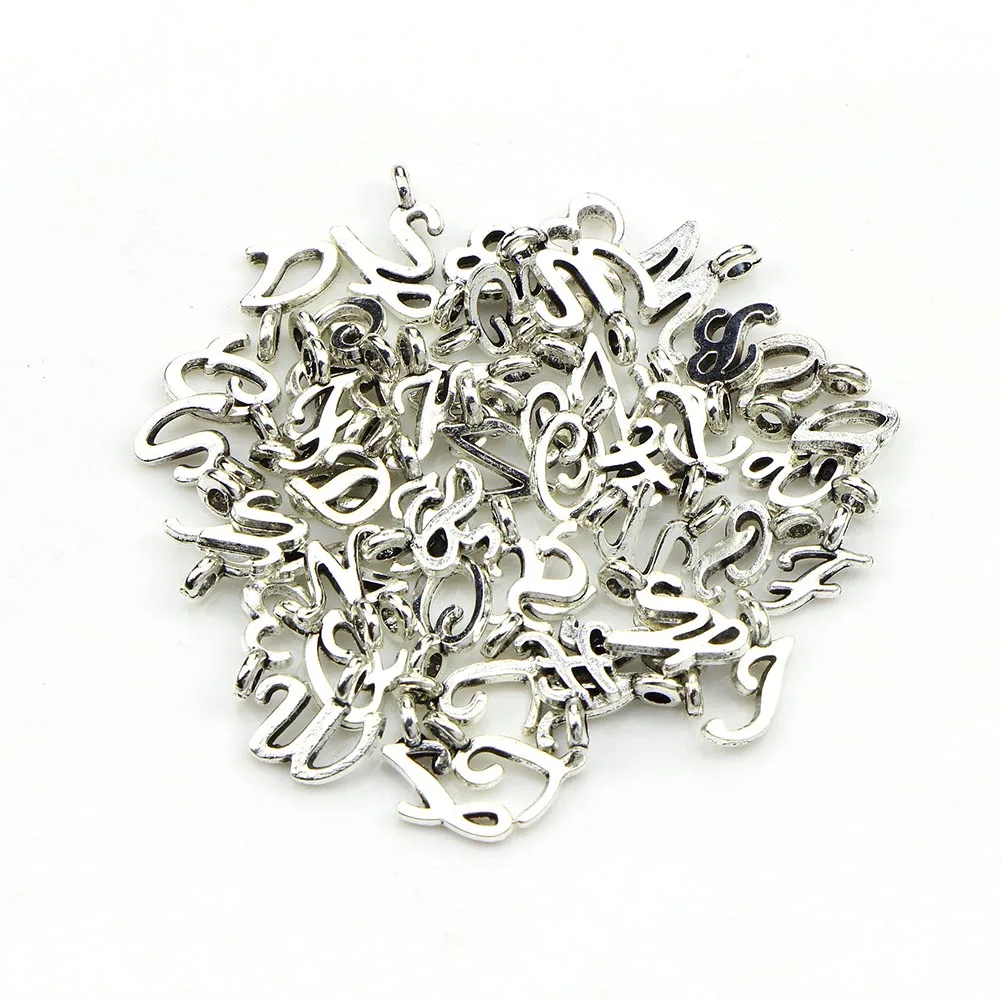 

52Pcs Letter Pendants Silver Plated A-Z Charms for Jewelry Making DIY Crafts Earrings Necklace Bracelets Letter Charms