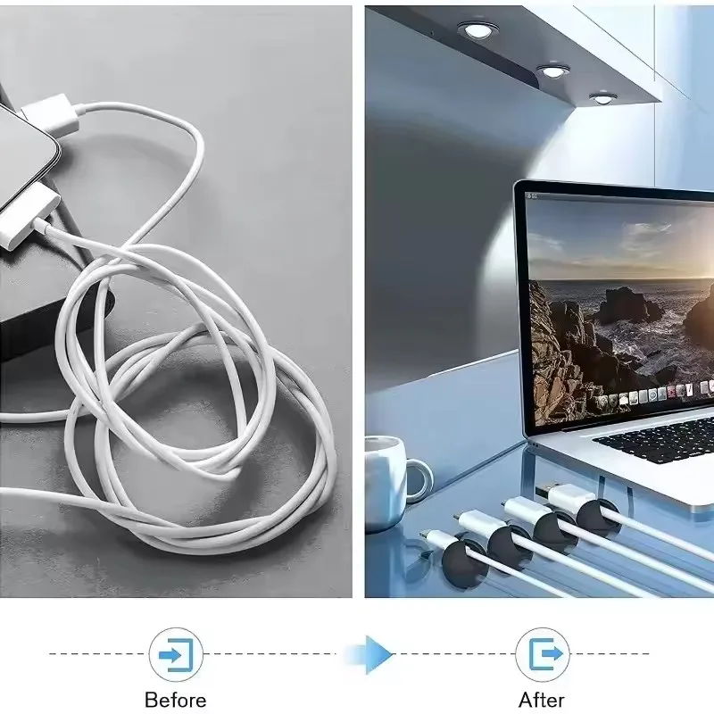 Cable Organizer Clip Self-Adhesive Cable Manager Drop Wire Holder Cord Management Fixed Clamp Wire Winder Desk Cable Fixed Clasp