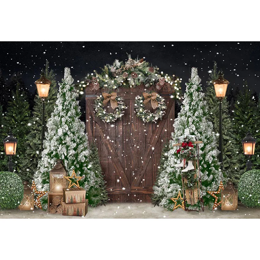 Avezano Winter Christmas Backdrop Outdoors Wonderland Xmas Forest Snow Children Portrait Photography Background Photo Studio