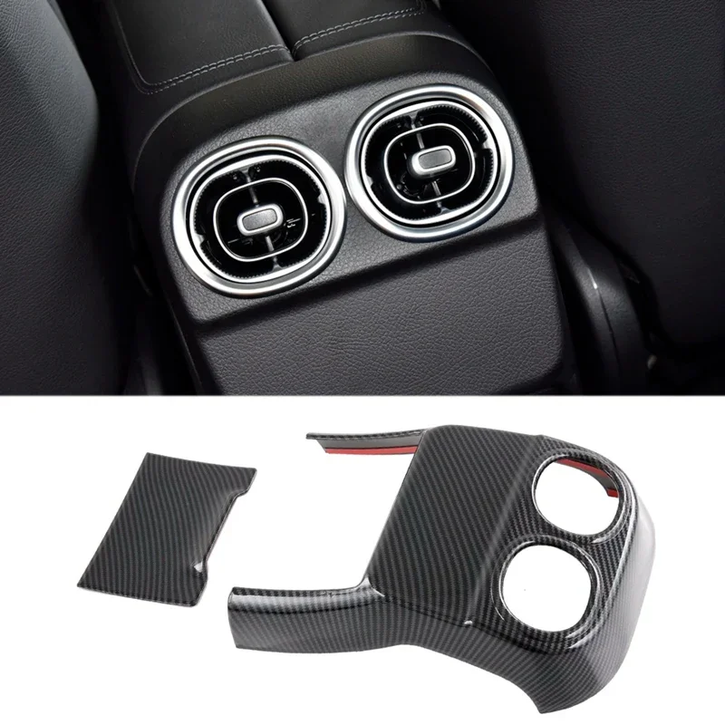 New-Car Carbon Fiber ABS Rear Air Vent Outlet Cover Trim For Mercedes-Benz C-Class W206 C260 2022 Interior Accessories