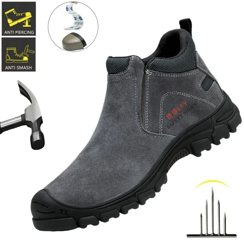

Защитные ботинки, мужская рабочая противоударная неразрушимая обувь, защитные ботинки со стальным носком, защитная рабочая изолированная обувь с защитой от проколов