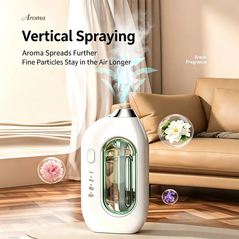 Rechargeable Automatic Aromatherapy Diffuser, 3-Speed Timed Mist,10 dB Ultra-Quiet Wall-Mounted and Desktop Diffuser with Trank image 4