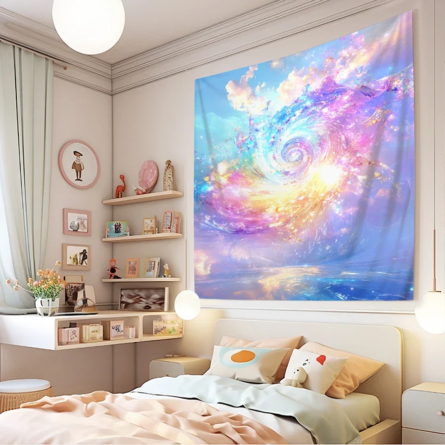 Vibrant Galaxy Nebula Dreamy Space Art Tapestry Wall Hanging for Bedroom Living Room Decor