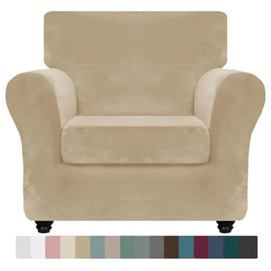 

Роскошные бархатные чехлы для кресел с подлокотниками, 2 шт., эластичные чехлы для стульев для гостиной, толстые, мягкие, противоскользящие, для защиты от собак