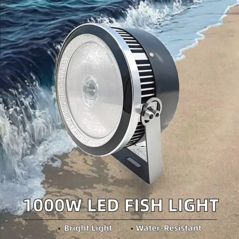Light Emitting Diode Fishing Light Blue Aluminum Fish Attract Green Fishing Light For Ocean Fishing