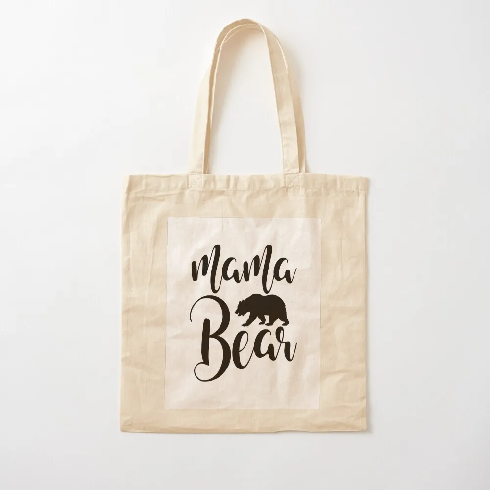 Mama Bear black and white Tote Bag canvas shopping bag custom cute